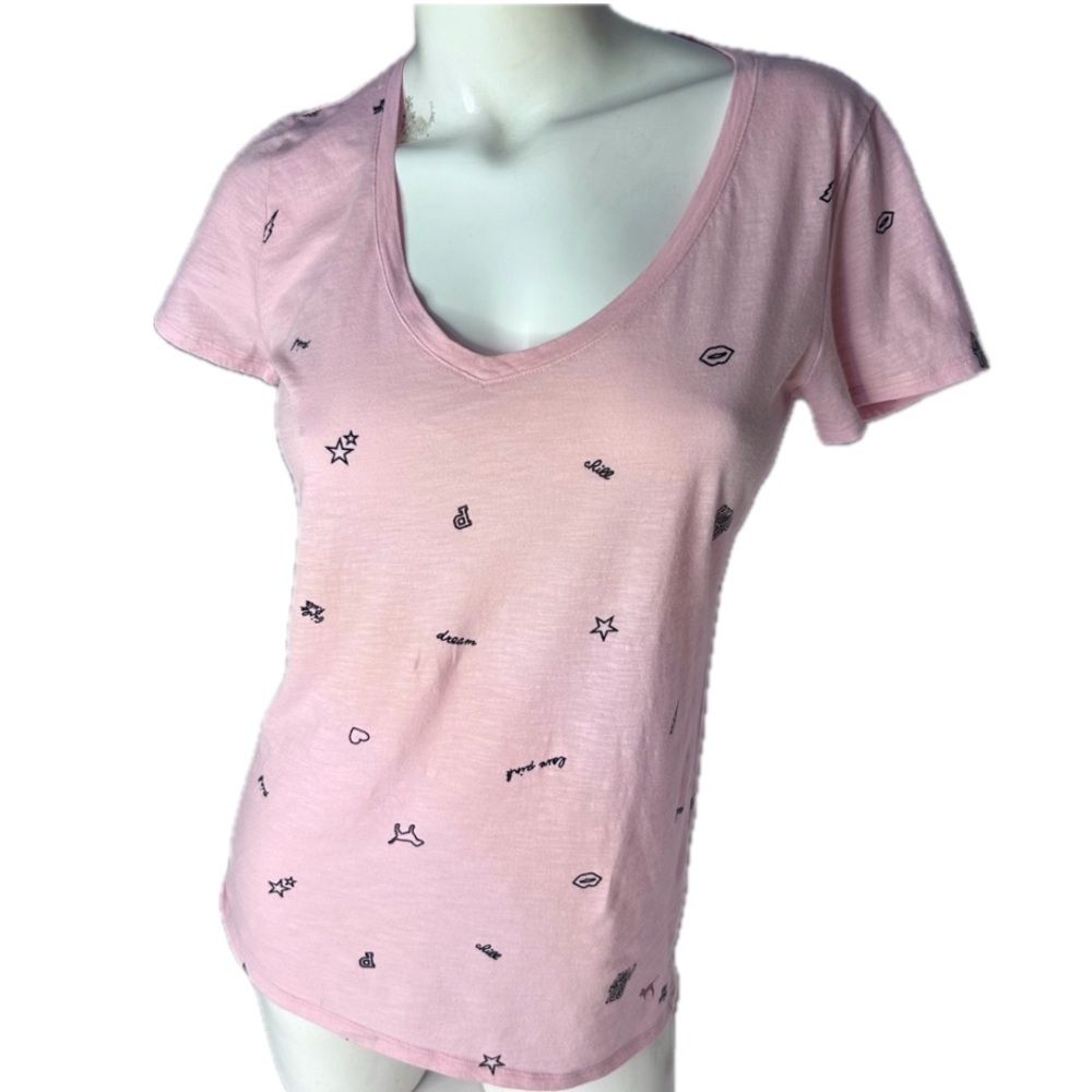 PINK Victoria’s Secret Girl Power Oversized V-Neck‎ Soft Boyfriend Tee T-Shirt S